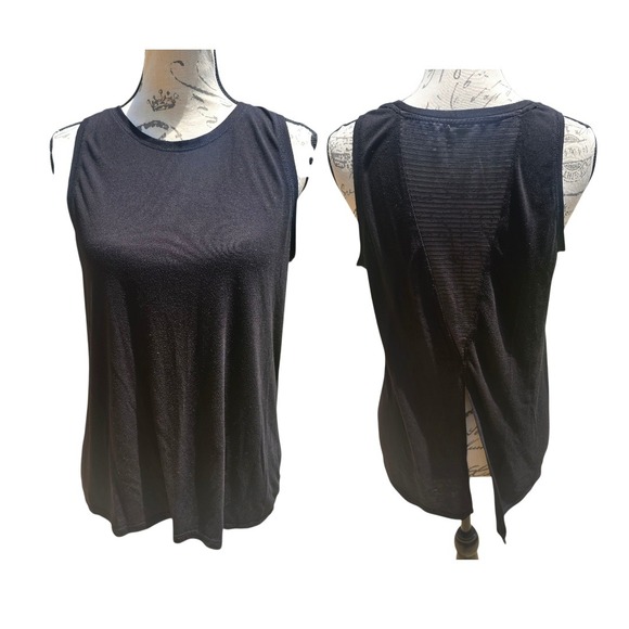 Old Navy -1621 Athletic Tank Top Open Back Sleeveless‎ Workout Gym Black Small - Picture 1 of 4